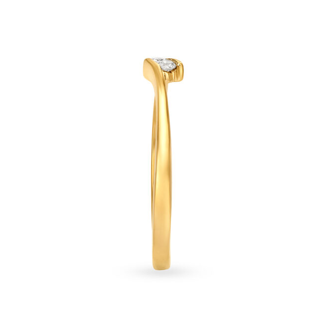 Irresistible 18 Karat Yellow Gold And Diamond Sleek Finger Ring,,hi-res 3