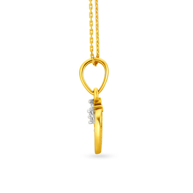 Romantic 18 Karat Yellow Gold And Diamond Heart Pendant