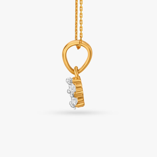 Classic Floral Motif Diamond Pendant 2