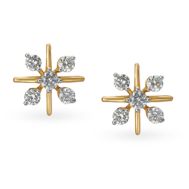 Winsome Nakshatra Motif Diamond Stud Earrings 