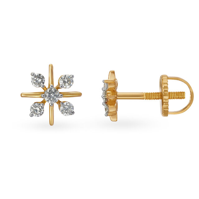 Winsome Nakshatra Motif Diamond Stud Earrings 2