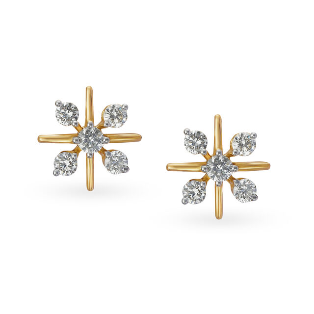 Striking Fancy Diamond Stud Earrings 