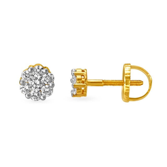 Marigold Diamond and Gold Stud Earrings,,hi-res 2