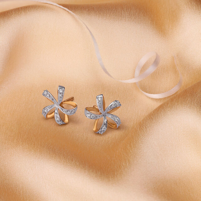 Spectacular Floral Diamond Stud Earrings 2