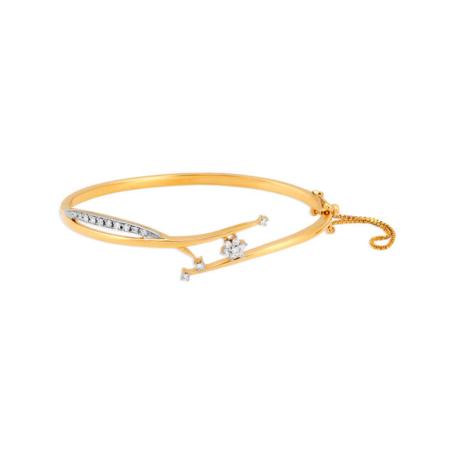 Dainty Floral Diamond Bangle,,hi-res 
