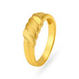 Charming Twisted Motif Gold Ring for Men 