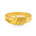 Charming Twisted Motif Gold Ring for Men 2