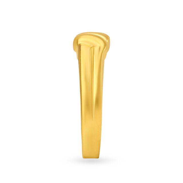 Charming Twisted Motif Gold Ring for Men 3