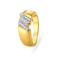Bold Gold and Diamond Unisex Ring,,hi-res 