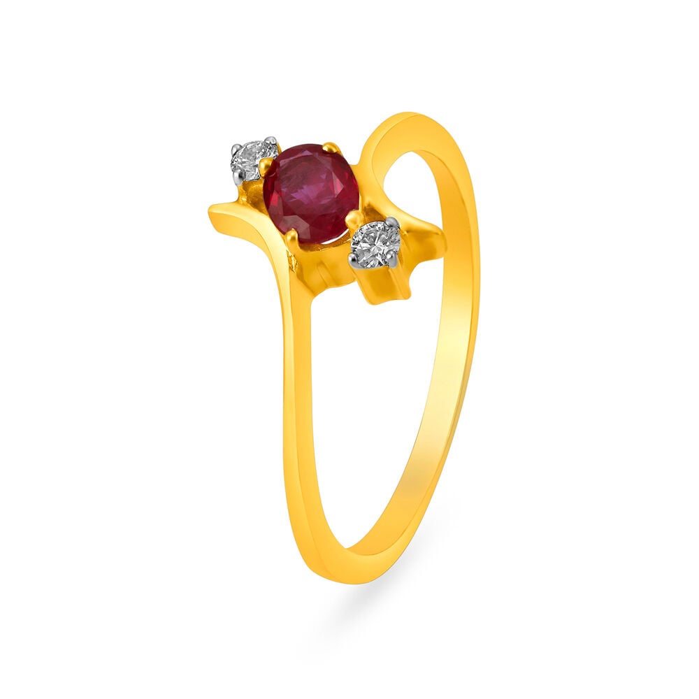 Buy Adorable 18 Karat Diamond And Ruby Ring at Best Price Tanishq US