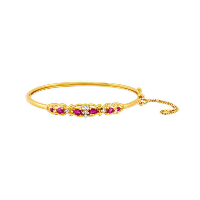 Alya Diamond and Ruby Bangle 