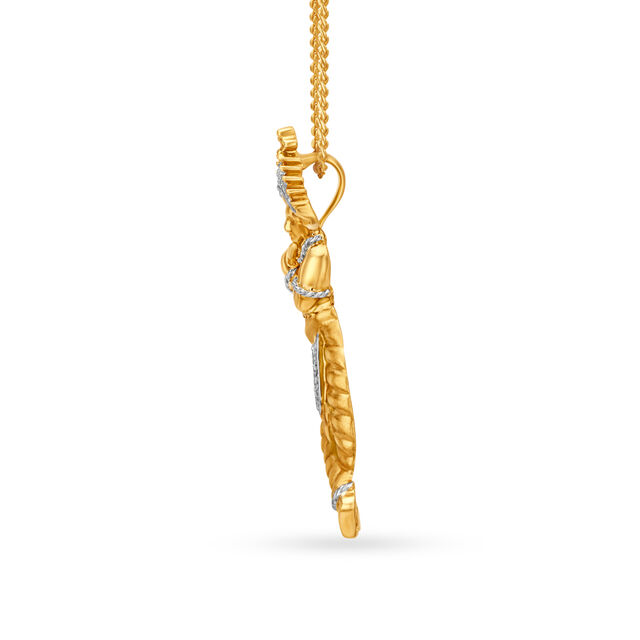 Auspicious 18 Karat Yellow Gold And Diamond Deity Pendant 2