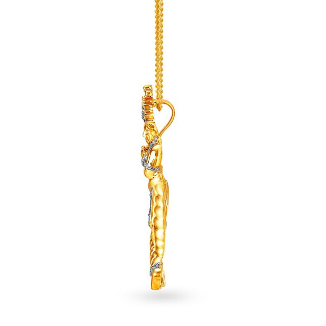 Beautiful 18 Karat Yellow Gold And Diamond Sri Krishna Pendant
