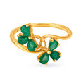 Entrancing 18 Karat Gold And Emerald Clover Ring,,hi-res 2