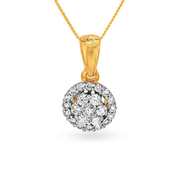 Brilliant 18 Karat Yellow Gold And Diamond Cluster Pendant