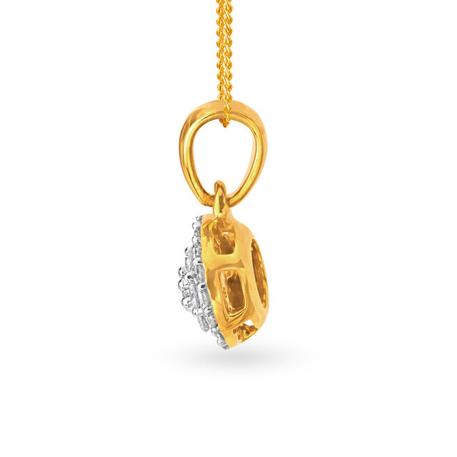 Brilliant 18 Karat Yellow Gold And Diamond Cluster Pendant,,hi-res 2