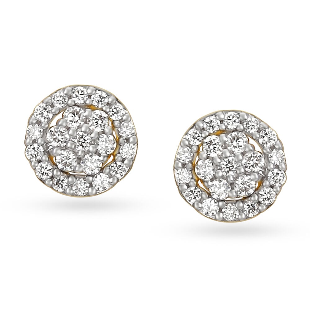 Buy Floral Solitaire Diamond Stud Earrings at Best Price Tanishq US
