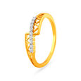 Artistic 18 Karat Yellow Gold And Diamond Finger Ring,,hi-res 