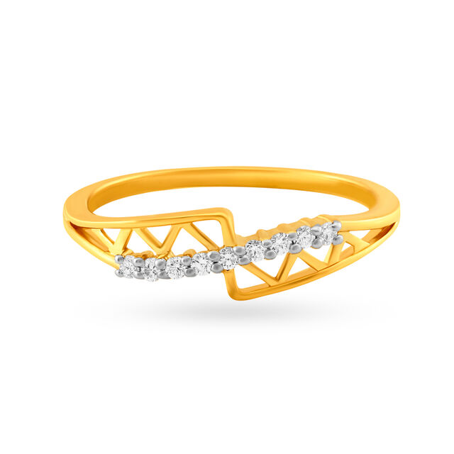 Artistic 18 Karat Yellow Gold And Diamond Finger Ring,,hi-res 2