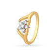 Beautiful 18 Karat Rose Gold And Diamond Floral Ring 