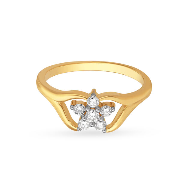 Beautiful 18 Karat Rose Gold And Diamond Floral Ring 2