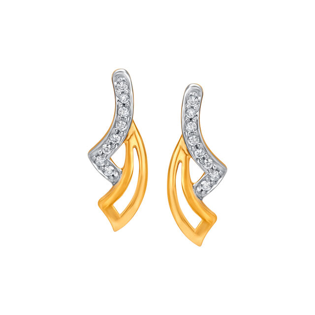 Glossy Eternity Diamond and Gold Stud Earrings,,hi-res 