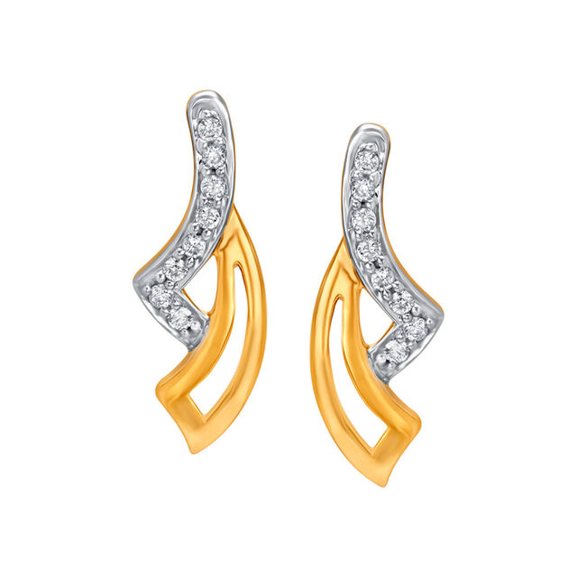 Graceful Modern Design Diamond Stud Earrings 