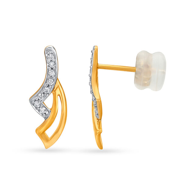 Graceful Modern Design Diamond Stud Earrings 2