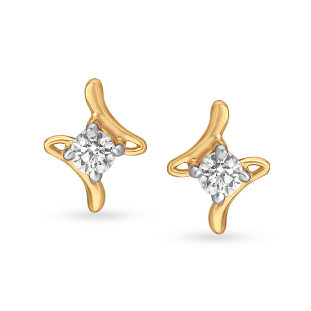 Slender Ribbon Inspired Diamond Pendant and Earrings Set 2