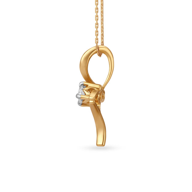 Slender Ribbon Inspired Diamond Pendant and Earrings Set 3