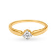 Shining 18 Karat Yellow Gold And Diamond Finger Ring,,hi-res 2
