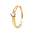 Single Stone Solitaire Look Diamond Finger Ring 