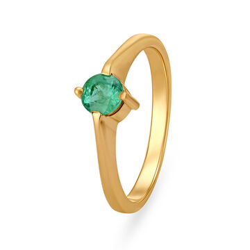 Timeless 18 Karat Gold And Emerald Classic Ring
