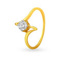Smart 18 Karat Gold And Diamond Pointer Ring 
