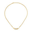 Bold Feather Diamond and Gold Necklace 