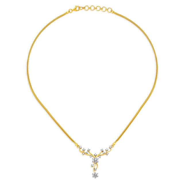 Emilia Diamond Necklace in Floral Design,,hi-res 