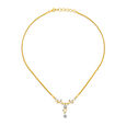 Urbane Modern Floral Design Diamond Necklace 