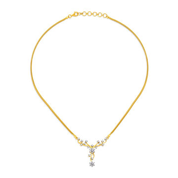 Urbane Modern Floral Design Diamond Necklace