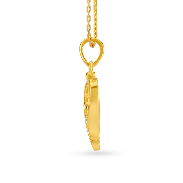 Gorgeous Yellow Gold Heart Swirl Pendant 2