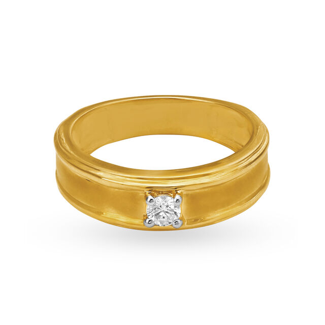 Single Stone Diamond Finger Ring For Men 2