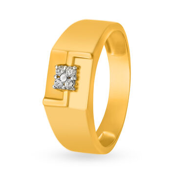 Square Pattern Diamond Finger Ring For Men