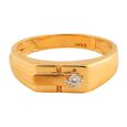 Debonair 18 Karat Yellow Gold And Diamond Angled Finger Ring 2
