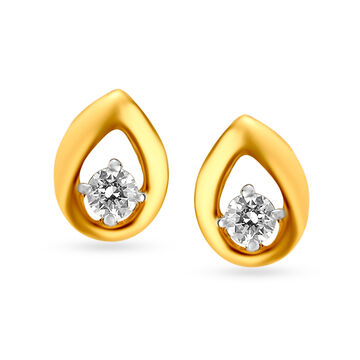 Bud Shaped Diamond Stud Earrings