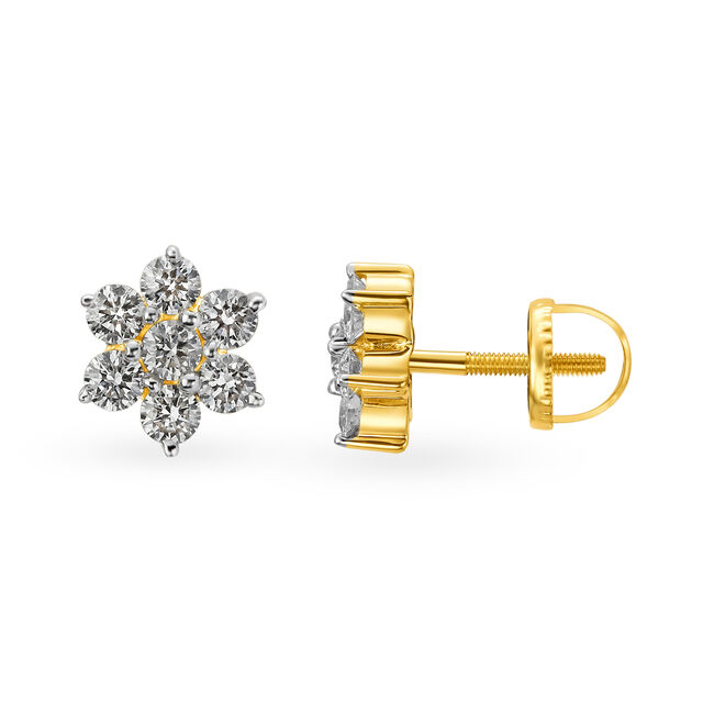Chic Seven Stone Floral Diamond Stud Earrings,,hi-res 2