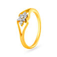 Floral Heart 18 Karat Gold And Diamond Finger Ring 