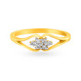 Floral Heart 18 Karat Gold And Diamond Finger Ring 2