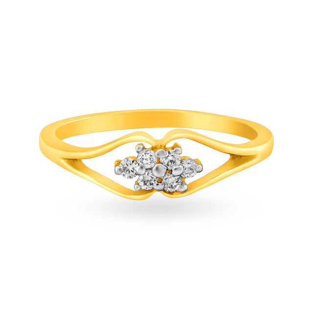 Floral Heart 18 Karat Gold And Diamond Finger Ring 2