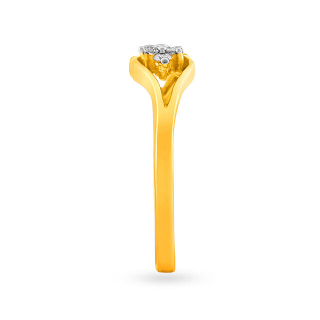 Floral Heart 18 Karat Gold And Diamond Finger Ring 3