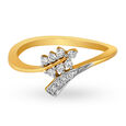 Exquisite Yellow Gold And Diamond Leaf Sprig Finger Ring,,hi-res 2