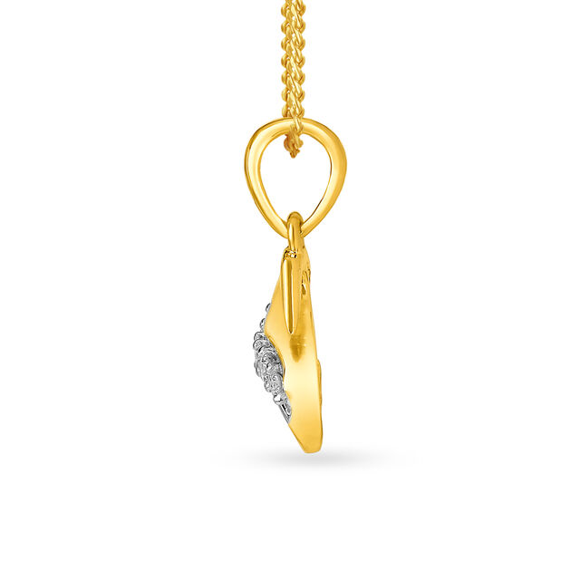 Classy 18 Karat Yellow Gold And Diamond Alphabet S Pendant